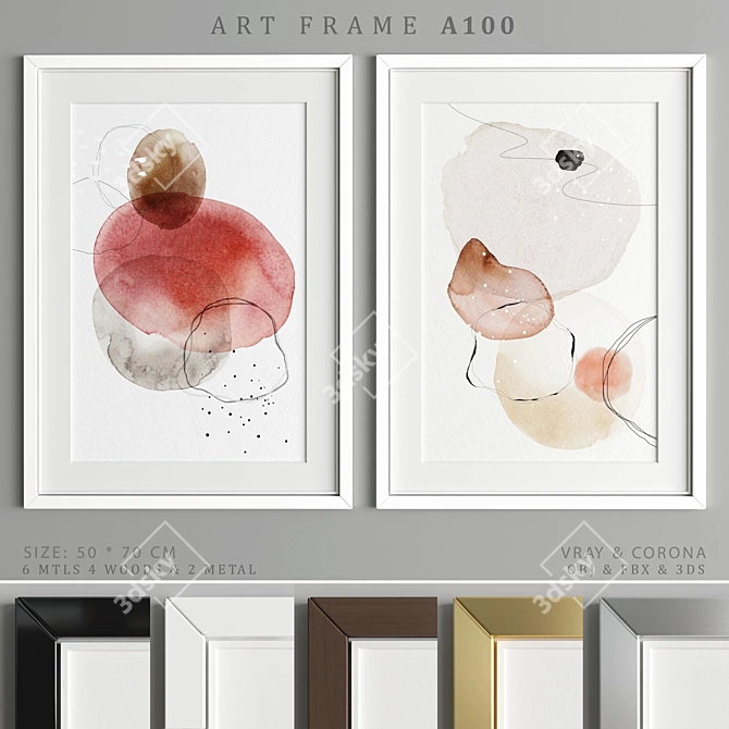 Modern Art Frame - A100 3D model image 1