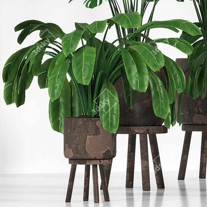 Greenery Concrete Planter Collection 3D model image 3