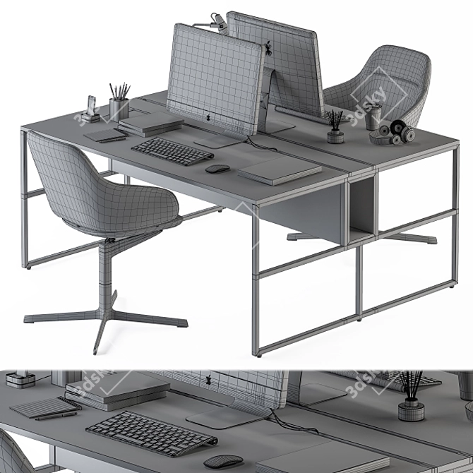 Modern Office Furniture Set 3D model image 5