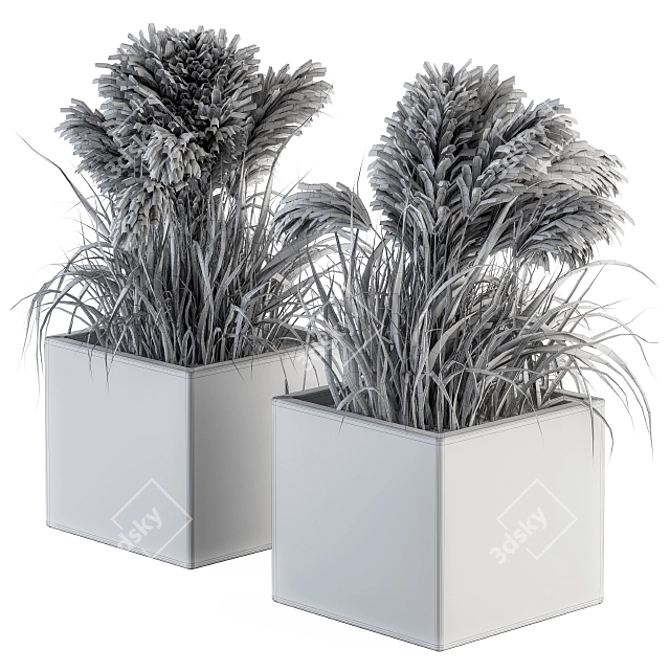 Pampas Bush Set - Outdoor Beauty 3D model image 1