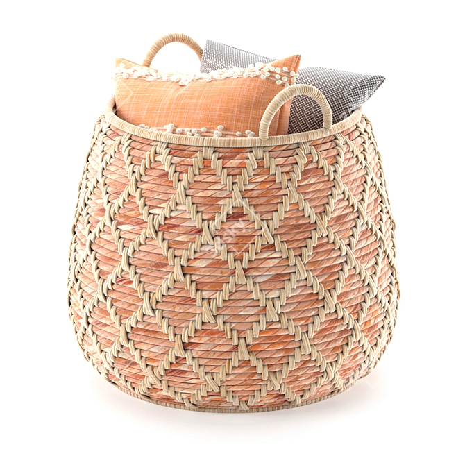 Decorative Pillow Basket 3D model image 1