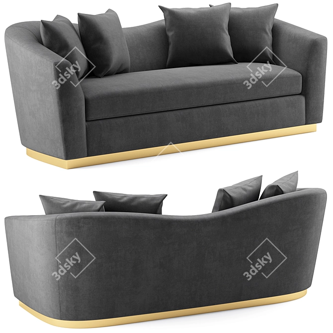 Arabella Velvet Sofa: Luxurious and Timeless 3D model image 1