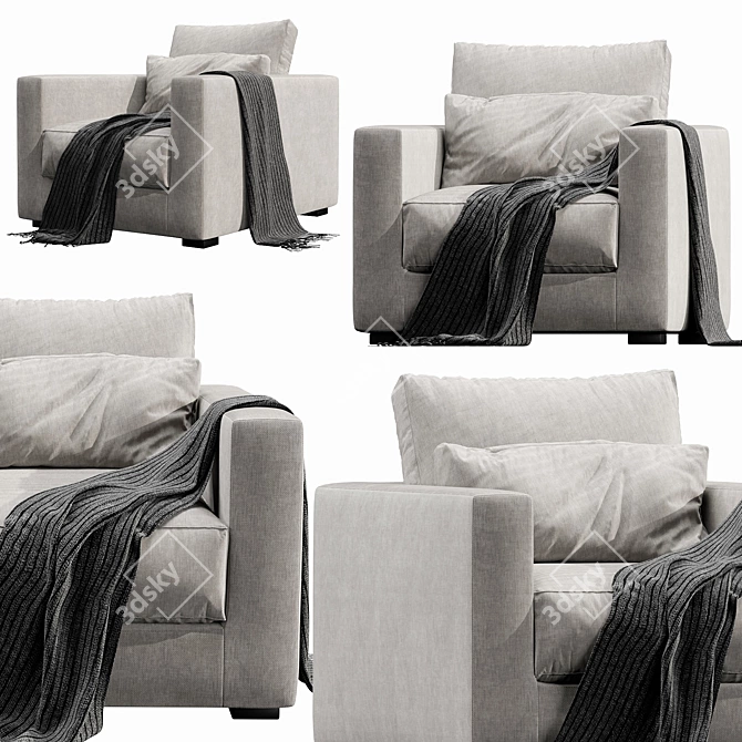 Mauro Armchair: Luxurious Comfort for Your Home 3D model image 5