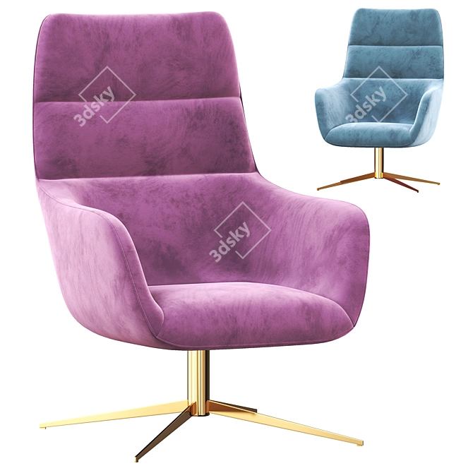 Eichholtz Swivel Chair: Stylish Comfort for Your Space 3D model image 1