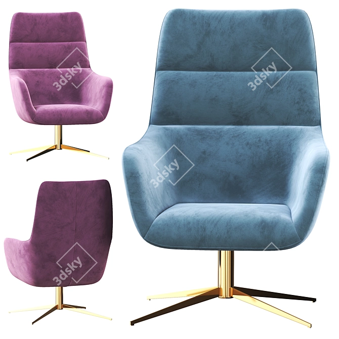 Eichholtz Swivel Chair: Stylish Comfort for Your Space 3D model image 2