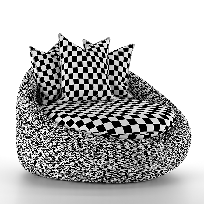 Elegance Rattan Armchair: Garden Essential 3D model image 4