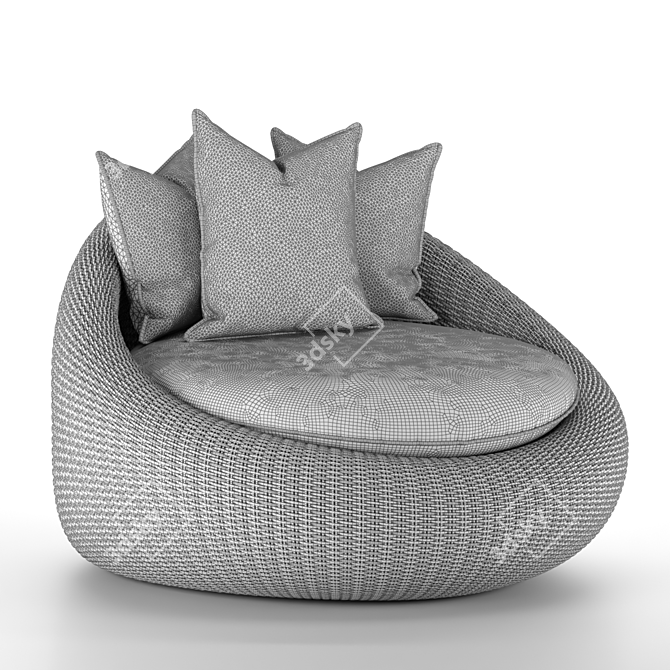 Elegance Rattan Armchair: Garden Essential 3D model image 5