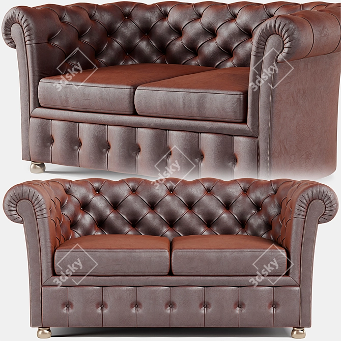 Elegant Chester Sofa 3D model image 1