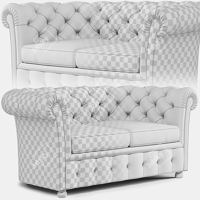 Elegant Chester Sofa 3D model image 5