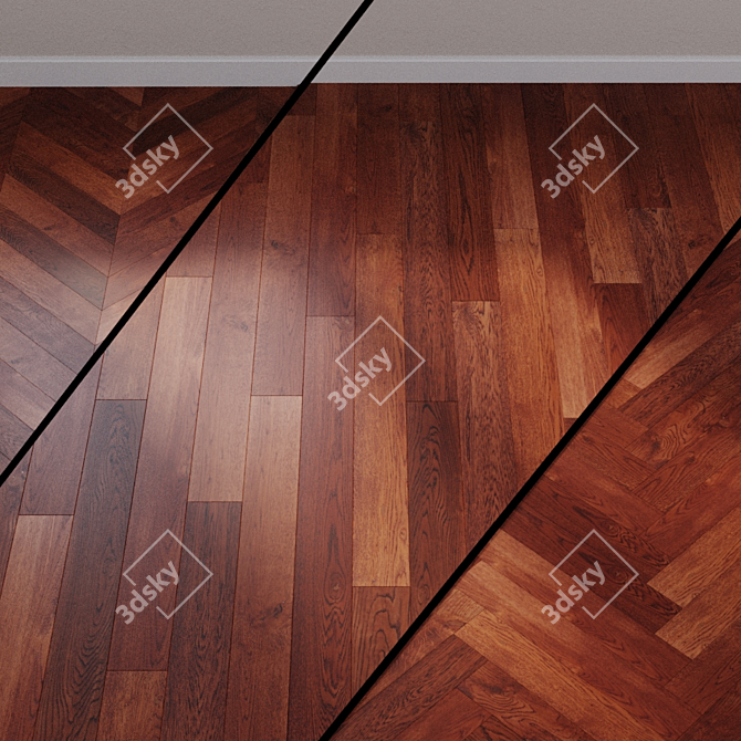 Title: Aged Oak Classic Parquet | Parketoff 3D model image 1