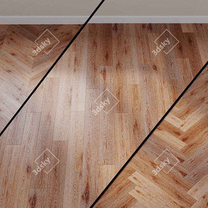 Classic Yukon Oak Solid Wood Parquet 3D model image 1