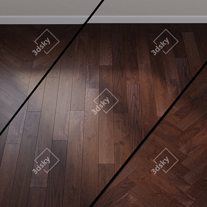 Classic Oak Cinnamon: Solid Wood Parquet 3D model image 1