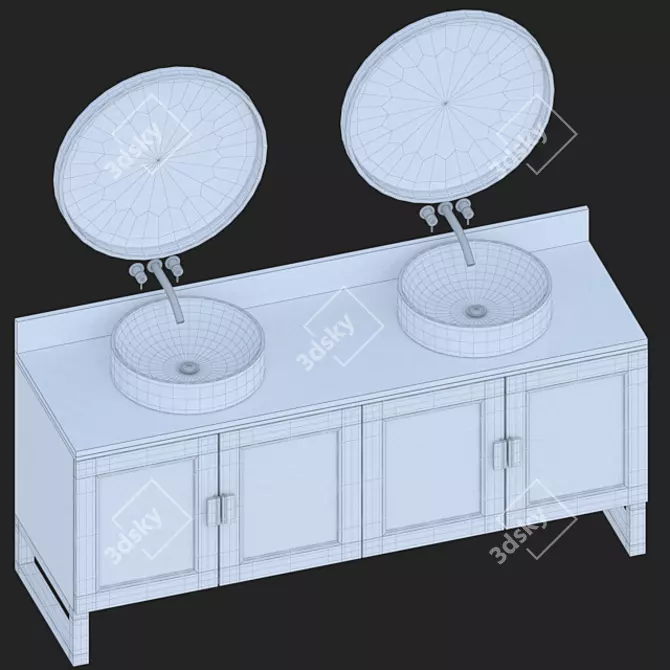 Bathroom Storage Unit: Stylish Toilet Cabinet 3D model image 5