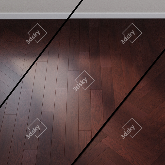 Classic Oak Almond Parquet: Timeless Elegance 3D model image 1