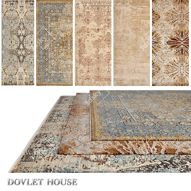 Luxury Carpets Set DOVLET HOUSE (647) 3D model image 1