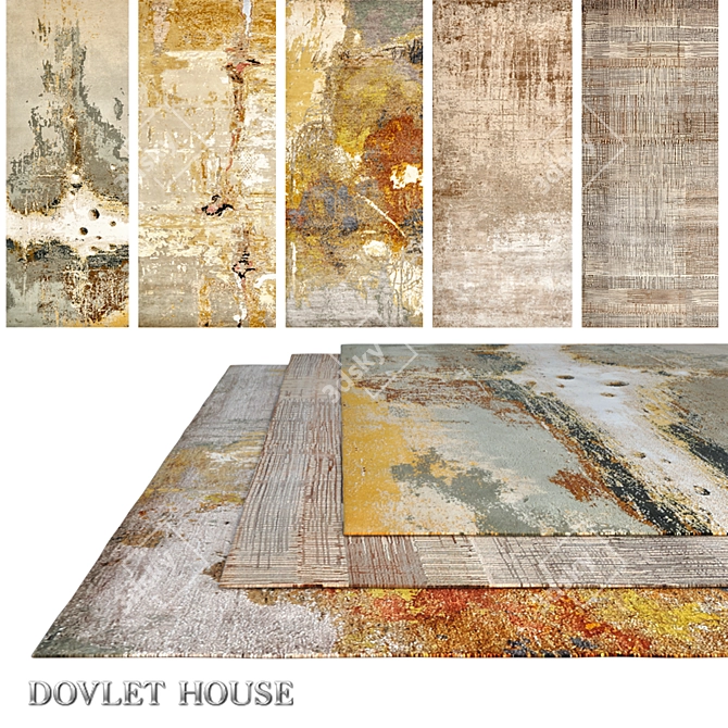 Luxury Carpets Collection by DOVLET HOUSE (5-Piece Set) 3D model image 1