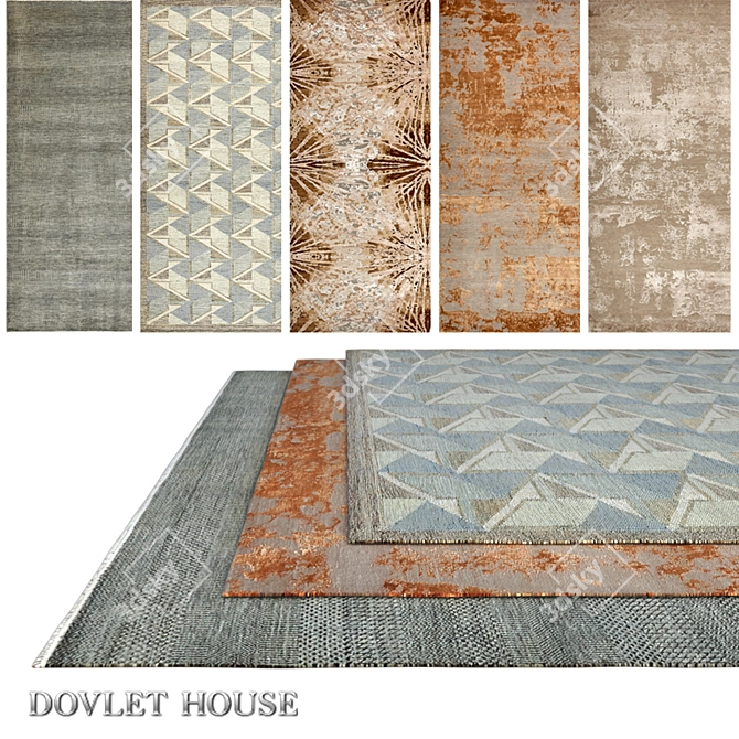 Luxury DOVLET HOUSE Carpets Collection (5 pieces) 3D model image 1