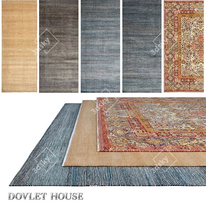 DOVLET HOUSE Carpets - Set of 5 (Part 652) 3D model image 1