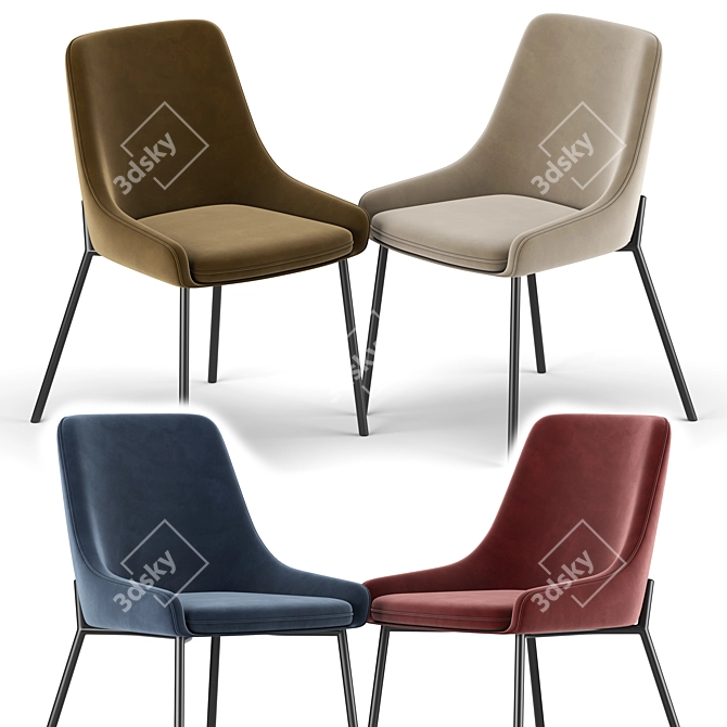 Elegant LAINY Dining Chair 3D model image 2