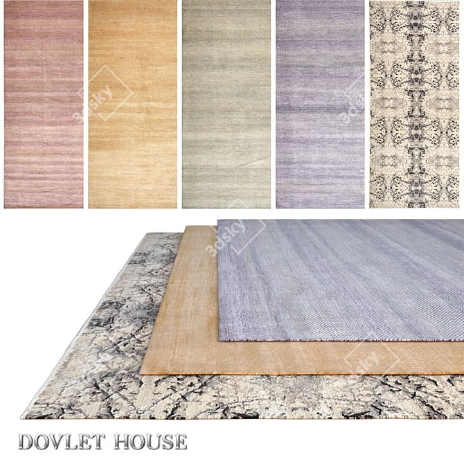 DOVLET HOUSE Carpets - 5 Piece Set 3D model image 1