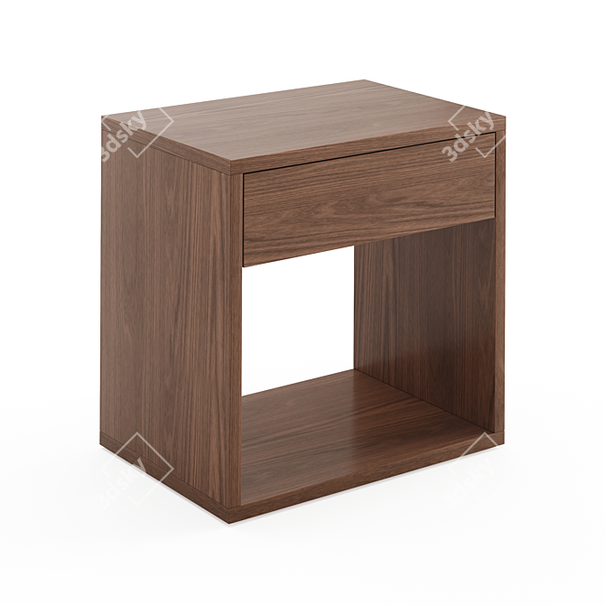 Modern Cube Bedside Table with Storage 3D model image 3