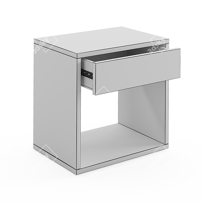 Modern Cube Bedside Table with Storage 3D model image 5