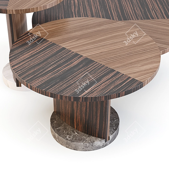 Leaf Collection: Elegant Coffee and Side Tables 3D model image 3