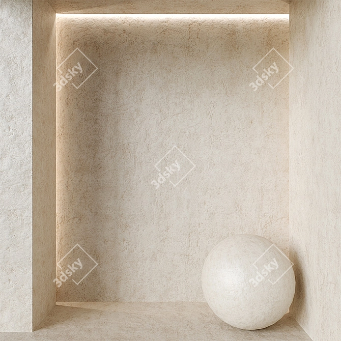 Decorative Plaster #89 - High Resolution Seamless Textures & Styled Material 3D model image 1