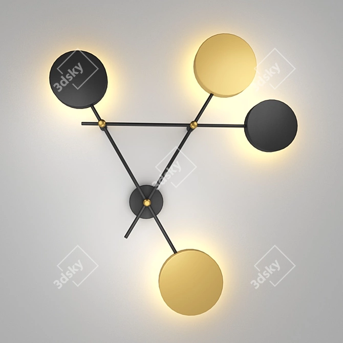 Doct Gold 100: Modern Metal LED Wall Light 3D model image 1