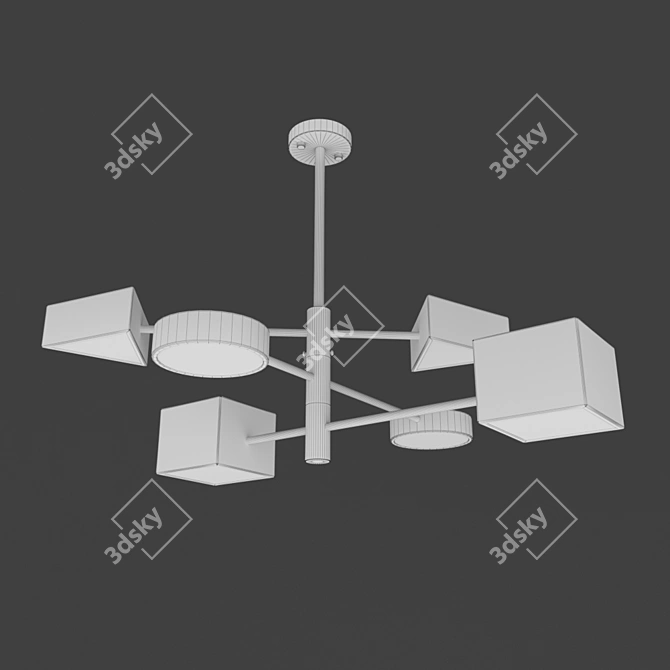 Deniza Color 6-446011: Modern Metal Pendant Light 3D model image 2