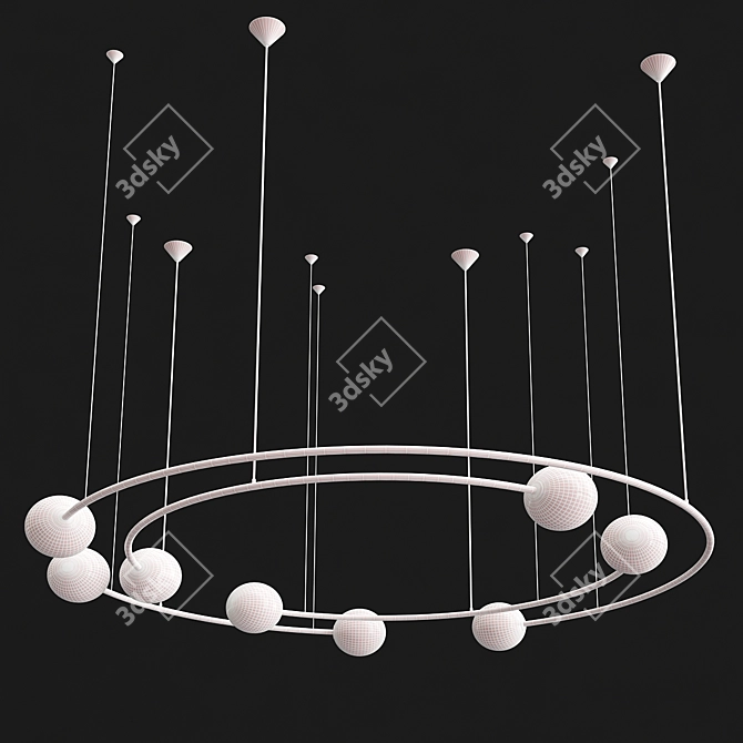 Celestial Gold Chandelier 3D model image 3