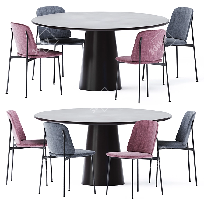 Elegant Round Dining Table 3D model image 1