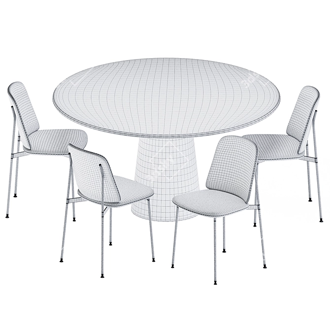 Elegant Round Dining Table 3D model image 2