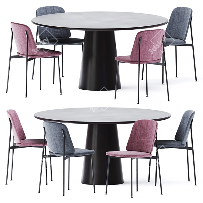 Elegant Round Dining Table 3D model image 3