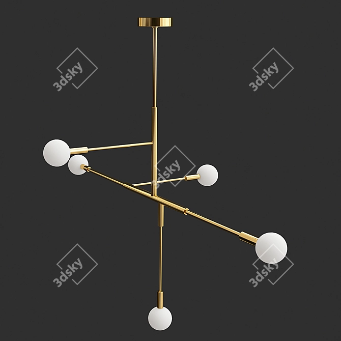 Golden Parlor Pendant Light 3D model image 1