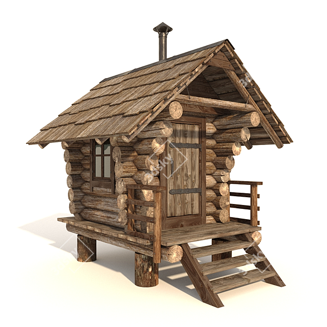 Versatile Wooden Playhouse 3D model image 1