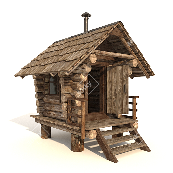 Versatile Wooden Playhouse 3D model image 2