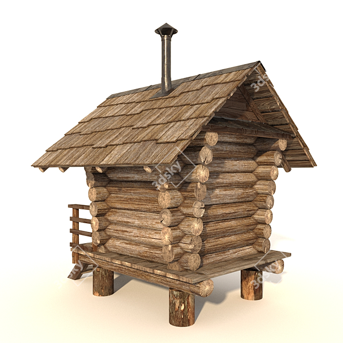 Versatile Wooden Playhouse 3D model image 3