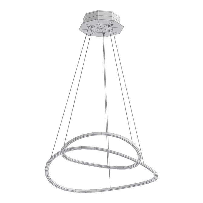  Parallel Rings Chandelier 3D model image 2