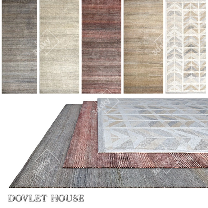 DOVLET HOUSE 5-Piece Carpets Set 3D model image 1