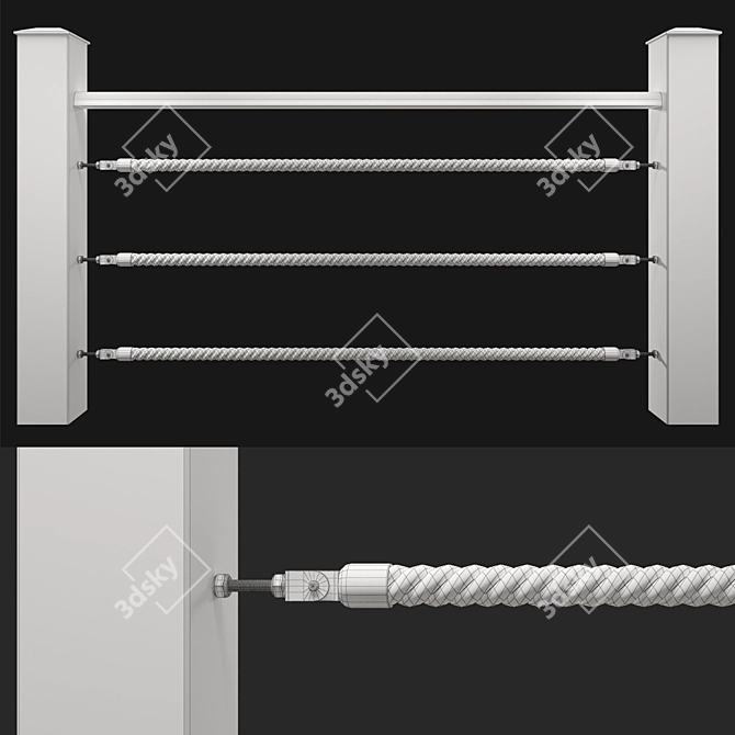 TurboSmooth Rope Fencing: High Quality, Easy Installation 3D model image 5