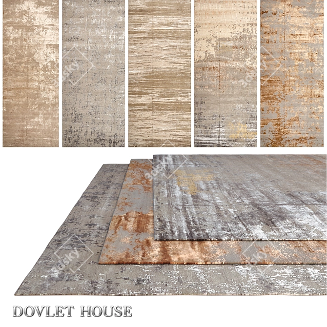 DOVLET HOUSE Carpets - 5 Piece Bundle (Part 660) 3D model image 1