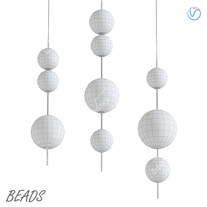 Designer Beads Pendant Light 3D model image 2
