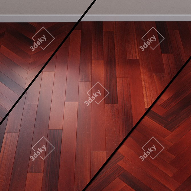 Elegant GOODWIN Merbau Parquet 3D model image 1