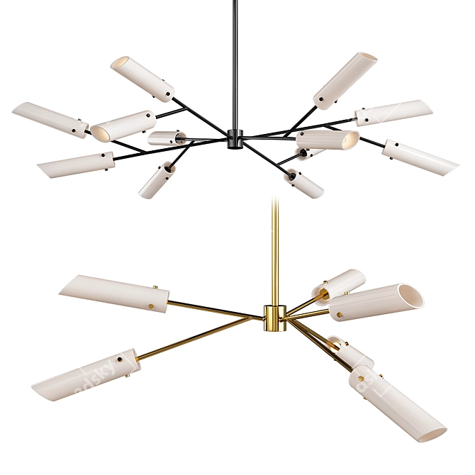 Elegant High-Line Chandelier 3D model image 1