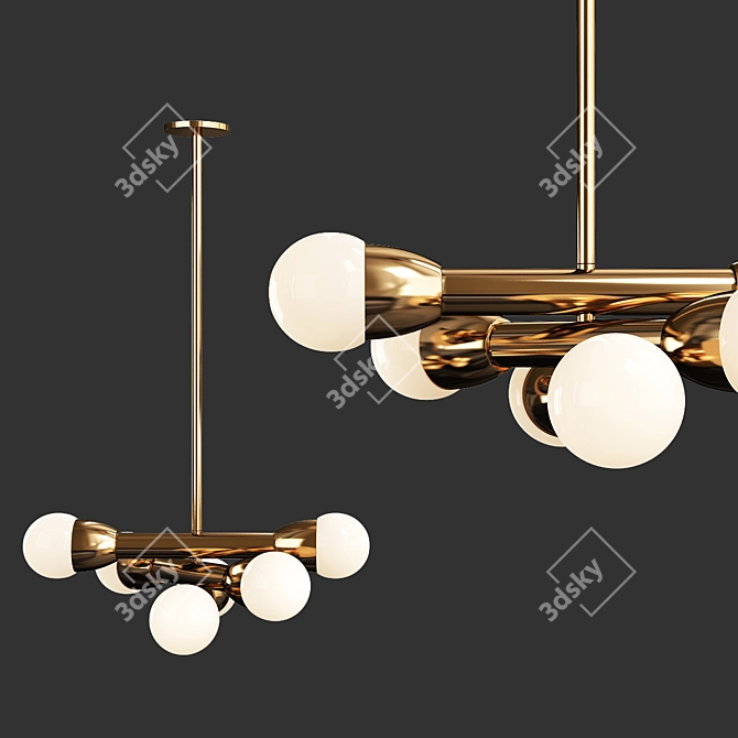 Elegant Bora 6 Chandelier 3D model image 1