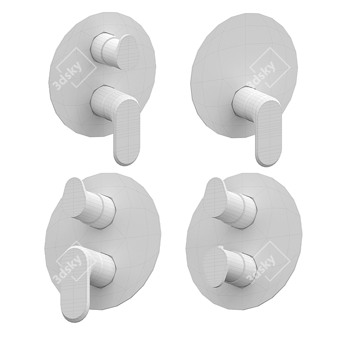 Cisal Lineaviva Wall Mounted Shower Mixer Set 3D model image 2