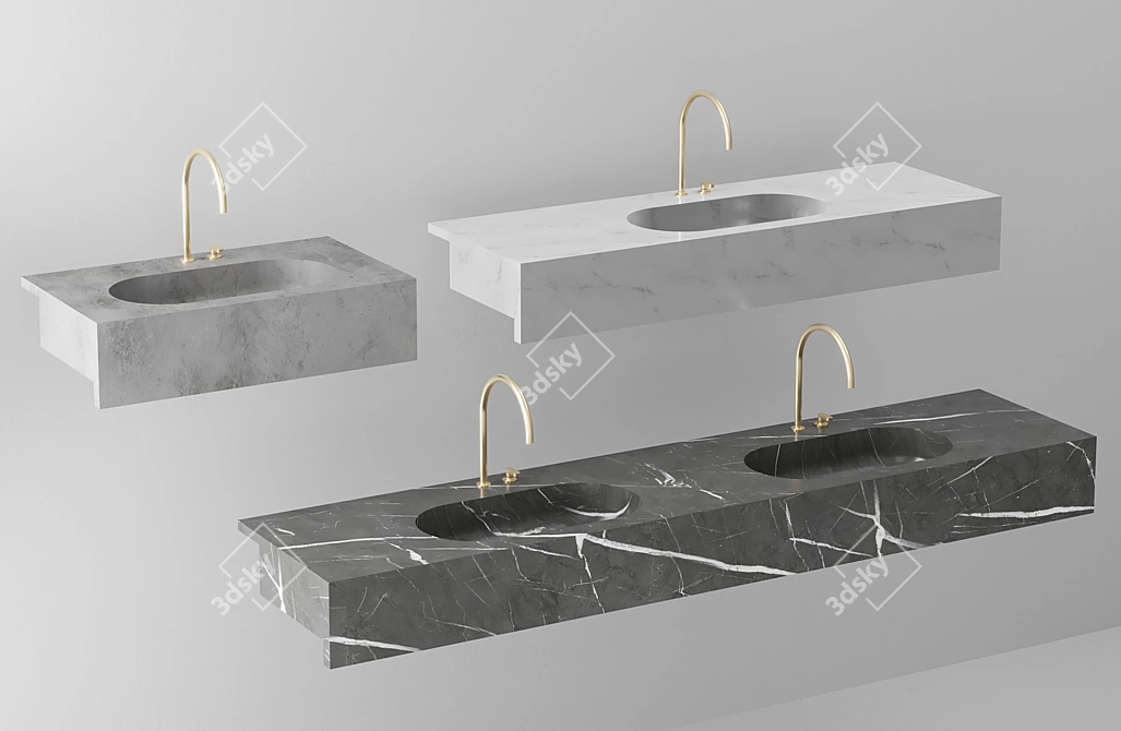 Elegant Stone Basin by Cocoon 3D model image 2