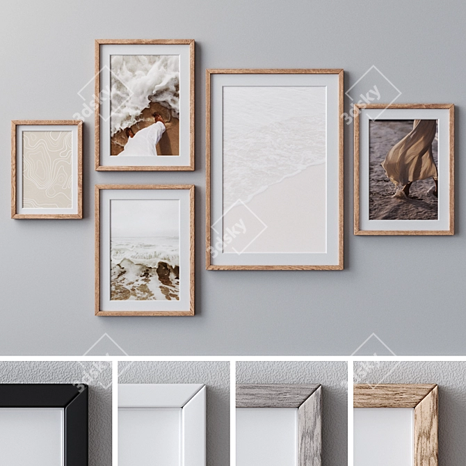 Multicolor Photo Frames Set 3D model image 1