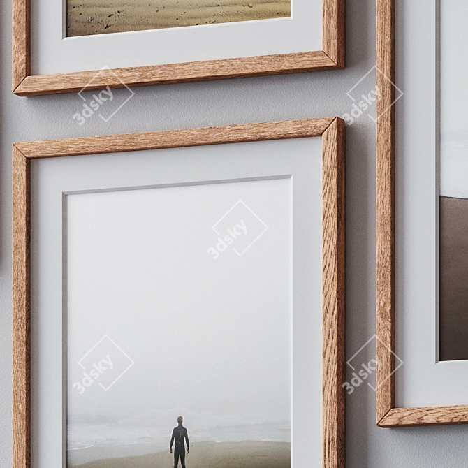 Multi-Color Frames Set for A4, 30x40 cm, and 50x70 cm Photos 3D model image 2